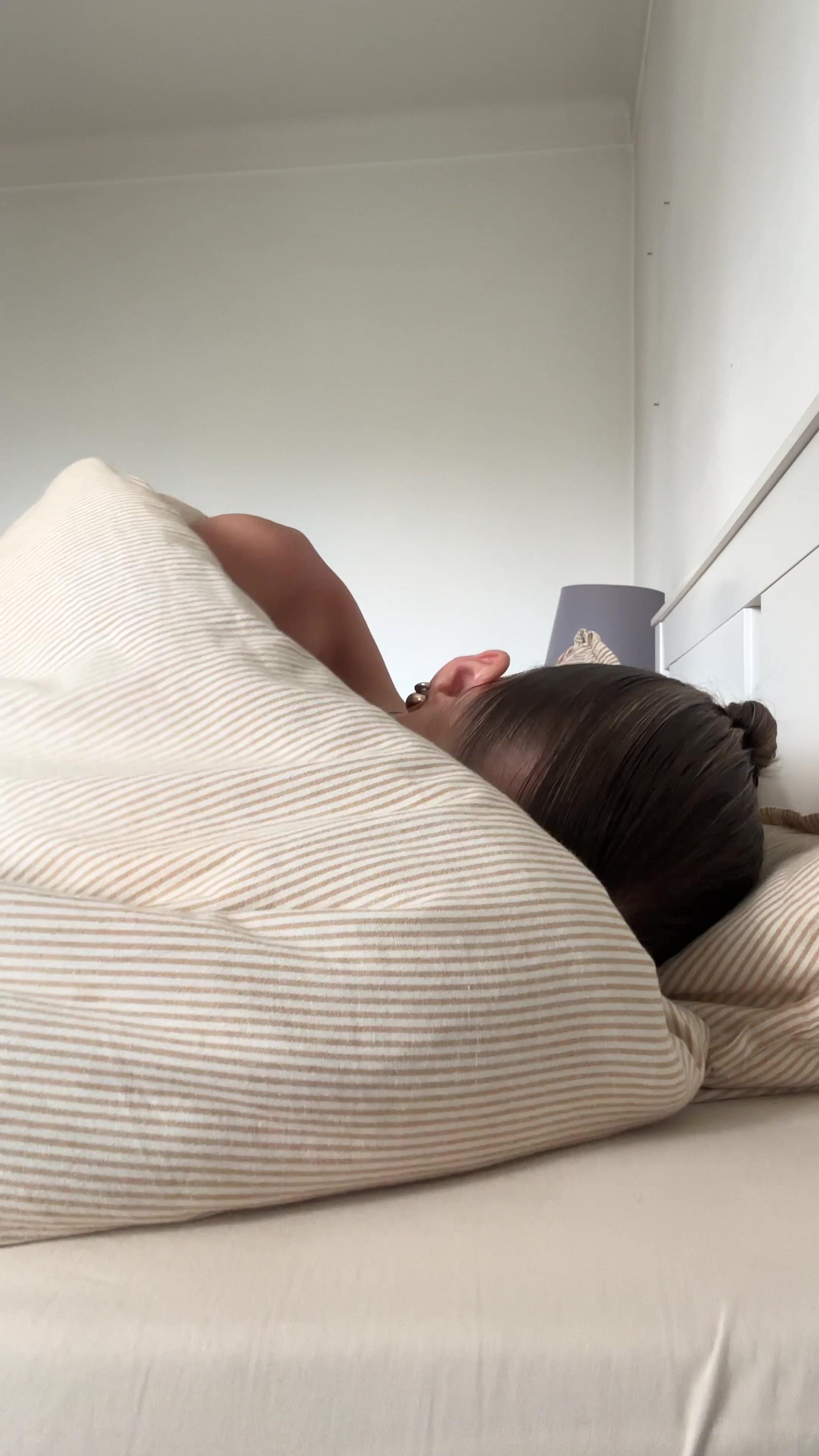 Woman Waking Up and Hiding Under Blanket